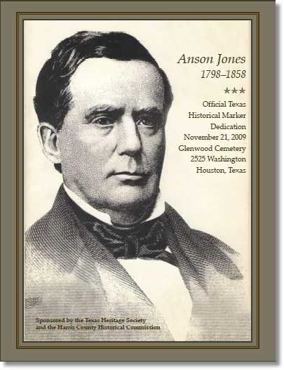 Click to Read the 12 Page Anson Jones Marker Dedication Program